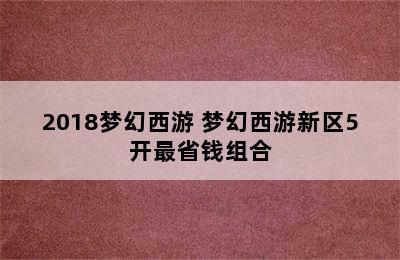 2018梦幻西游 梦幻西游新区5开最省钱组合